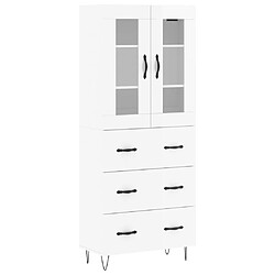 vidaXL Buffet haut Blanc brillant 69,5x34x180 cm Bois d'ingénierie