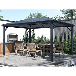 Vente-Unique Tonnelle gazebo en aluminium 3 x 3,95 m x 11,8 m² - RADELA 