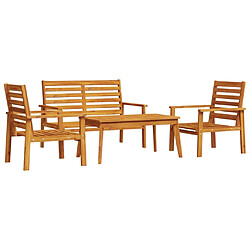 Maison Chic Ensemble de salle à manger de jardin 4 pcs,Table et chaises d'extérieur bois d'acacia solide -GKD853203