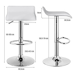 Helloshop26 Tabouret de bar pivotant carrées réglables en hauteur tabourets intérieur/extérieur en cuir pu tabourets avec repose-pieds blanc 20_0009477 pas cher