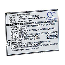 vhbw Batterie remplacement pour Archos AC50FHE, AC50FHELI pour smartphone (1600mAh, 3,7V, Li-ion) 