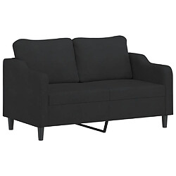 vidaXL Canapé à 2 places Noir 140 cm Tissu