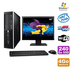 Lot PC HP Elite 6000 Pro SFF E5400 2.7Ghz 4Go 240Go SSD WIFI W7 Pro + Ecran 19"""" · Occasion 