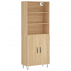 vidaXL Buffet haut Chêne sonoma 69,5x34x180 cm Bois d'ingénierie