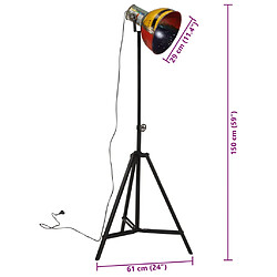 vidaXL Lampadaire 25 W multicolore 61x61x90/150 cm E27 pas cher