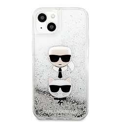 Avis Karl Lagerfeld KLHCP13SKICGLS Coque de protection pour iPhone 13 Mini 5,4' Motif Karl&Choupette Head Argenté