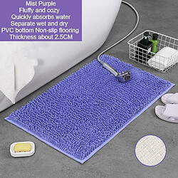 LUUCOZK Tapis de bain antidérapants absorbants à séchage rapide pour salle de bain -AA8778 violet brume-40X60CM 