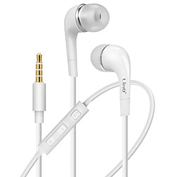 LinQ Écouteurs Intra-auriculaires Jack 3.5mm Boutons Commande Longueur 1.2m Blanc 