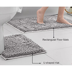 Avis LUUCOZK Tapis de bain antidérapants absorbants à séchage rapide pour salle de bain - Fond en TPR gris clair-Ensemble 3 pièces 40x60+50x80+type U50x50CM