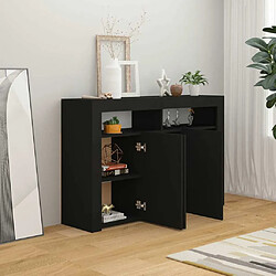 Avis Maison Chic Buffet commode,console avec lumières LED pour rangement noir 115,5x30x75 cm -MN54945