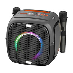 Yonis Enceinte Bluetooth Étanche Lumineuse Basses Puissantes Port USB Enceinte Bluetooth RGB Etanche Avec Basses Puissantes Et Fonction Powerbank Gris YONIS