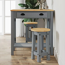 vidaXL Tabourets de bar lot de 2 gris bois massif de pin