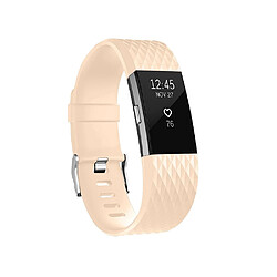 Wewoo Bracelet pour montre connectée Dragonne sport réglable à motif losanges FITBIT Charge 2taille S10,5x8,5cm rose pâle 