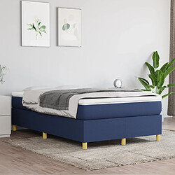 Avis Maison Chic Lit adulte- Lit + matelas,Sommier à lattes de lit avec matelas bleu 120x190 cm tissu -GKD10097