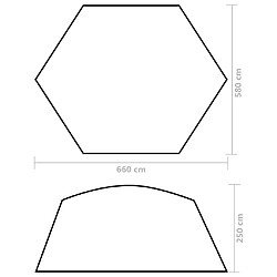 vidaXL Tente de piscine Tissu 660x580x250 cm Gris pas cher