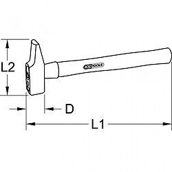 KS TOOLS 142.1060 Marteau rivoir manche hickory 600g