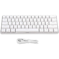 Chrono Clavier, RK61 Portable Filaire/sans Fil Bluetooth Clavier mécanique pièces d'ordinateur pour Tablette/téléphone/tablettes(blanc)