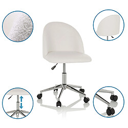 Chaise de bureau / chaise pivotante SOLAO TED bouclé blanc hjh OFFICE