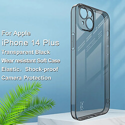 Coque en TPU IMAK anti-empreintes digitales, anti-poussière pour votre iPhone 14 Plus - transparent noir