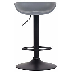 Decoshop26 Tabouret de bar assise réglable en hauteur et pivotant en plastique gris pieds tulipe en métal noir mat avec repose-pieds 10_0000385