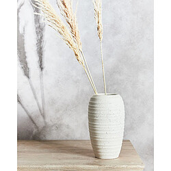 Beliani Vase à fleurs LENOK Céramique 36 cm Blanc cassé