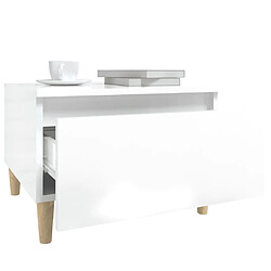 Acheter vidaXL Table d'appoint Blanc brillant 50x46x35 cm Bois d'ingénierie