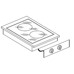 Réchaud en Céramique Drop-In - 2 Zones de Cuisson - Combisteel