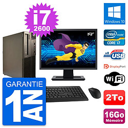 PC Lenovo M82 SFF Ecran 19" Intel i7-2600 RAM 16Go Disque 2To Windows 10 Wifi · Occasion 