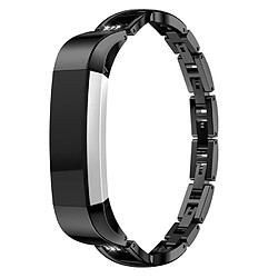 Wewoo Bracelet pour montre connectée Fitbit Alta Smartwatch en métal forme de X noir 