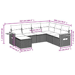 Acheter vidaXL Salon de jardin avec coussins 7 pcs gris résine tressée