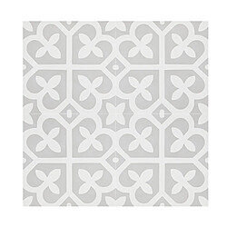 Pegane 4 Carreaux de ciment véritable 0,48m2 / Carreaux de ciment artisanaux pour sol et mur coloris gris et blanc - l.20 x L.20 cm