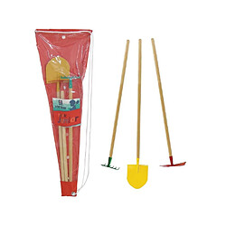 Mermier Set 3 outils de jardin enfant + sac de transport Pelle + râteau + pioche.