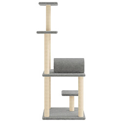 Arbre à chat avec griffoirs,niche pour chat en sisal gris clair 136 cm -MN30902 pas cher