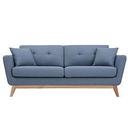 Concept Usine Canapé droit scandinave 3 places tissu bleu pastel HOGA 