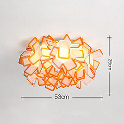 Universal Lumière LED de 53cm pour la chambre à coucher, 24 W d'éclaircissement continu, 220 V pour la salle à manger de la salle d'étude, acrylique fleur plafond, orange