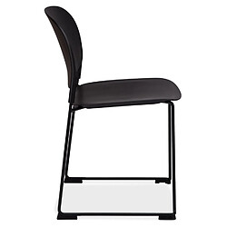 Acheter Alterego Chaise 'PILA' noire avec assise plastique et structure métal