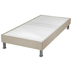 Ebac Sommier tapissierpieds Omega Sahara 90x200 Lattes bois - H.15 cm - Made in France Sommier tapissier + jeu de pieds 90x200 Omega tissu lin 18 lattes. ATTENTION : Veuillez vérifier que cette dimension passe dans les escaliers, couloirs et portes. Sommier + pieds métal h. 15 cm - Caisse en sapin massif, lattes bois en contreplaqué épaisse