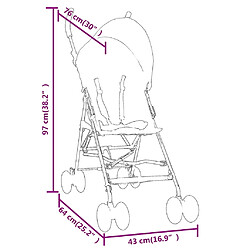 vidaXL Poussette bébé Anthracite et noir Acier pas cher