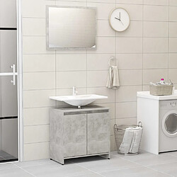 vidaXL Ensemble de meubles de salle de bain Gris béton Aggloméré 