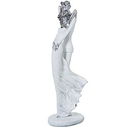 Figurine Décorative Alexandra House Living Blanc Argenté Acrylique Plastique Mélamine 9 x 8 x 30 cm 