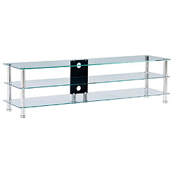 vidaXL Meuble TV transparent 150x40x40 cm verre trempé