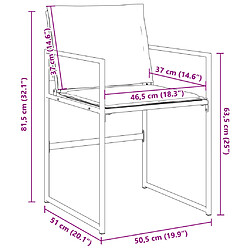 vidaXL Chaises de jardin avec coussins lot de 4 blanc acier/textilène pas cher