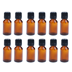 12 bouteilles d'huile essentielle de verre rechargeables bouteilles d'ambre brunes pour voyage 20ml