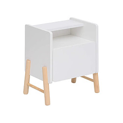 Mobili Rebecca Table de chevet pour enfants Rebecca Mobili Kelen 49x40x30 MDF Pin Blanc Marron 