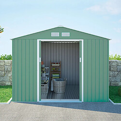 Soana Garden Shed Maison en tôle galvanisée verte pour outils de jardin solides et résistants Ortisei NATURE 277x191x202cm