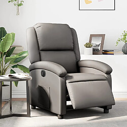 Maison Chic Fauteuil Relax pour salon, Fauteuil inclinable électrique gris cuir véritable -GKD85886