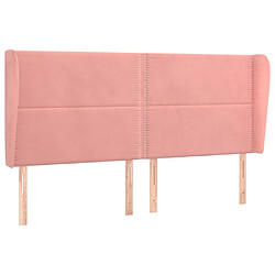 Maison Chic Tête de lit scandinave avec oreilles,meuble de chambre Rose 183x23x118/128 cm Velours -MN17380