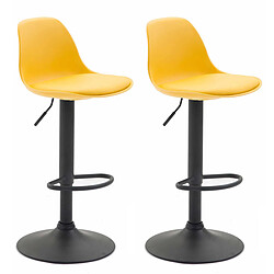 Non Lot de 2 tabourets de bar Kiel plastique noir