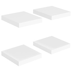 vidaXL Étagères murales flottantes 4 pcs blanc 23x23,5x3,8 cm MDF