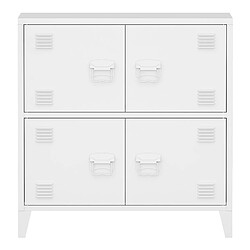 Avis Helloshop26 Armoire de bureau casier de bureau meuble de rangement pour salon bureau chambre atelier métallique à 4 portes acier 82 x 80 x 40 cm blanc 03_0006326